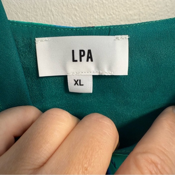 LPA V-Neck Asymmetrical Ruffle Jade Leopard Print Mini Dress Size XL Revolve - Picture 4 of 8